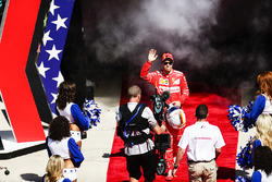 Sebastian Vettel, Ferrari, at the drivers parade