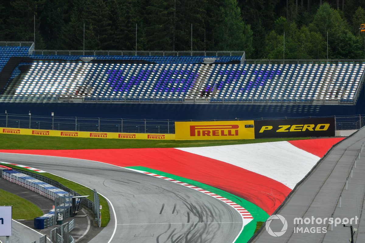 A grandstand is illuminated with the number 77 of Valtteri Bottas, Mercedes F1 W11 EQ Performance