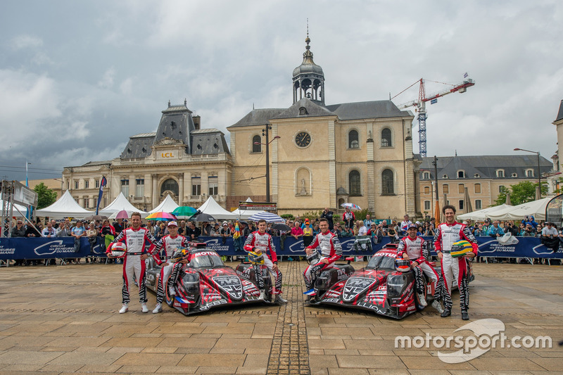 #1 Rebellion Racing Rebellion R-13: Andre Lotterer, Neel Jani, Bruno Senna, #3 Rebellion Racing Rebellion R-13: Mathias Beche, Gustavo Menezes, Thomas Laurent
