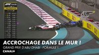 L'accrochage entre Schumacher et Latifi qui se termine dans le mur