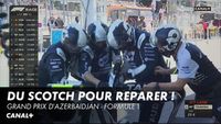 L'aileron arrière de Tsunoda réparé avec du scotch
