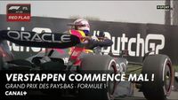 Max Verstappen à l'arrêt sur la piste en EL1