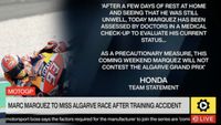 MotoGP: Marquez absen MotoGP Algarve setelah kecelakaan saat latihan