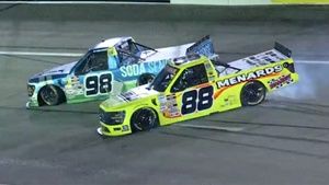 Ty Majeski gets spun from the lead by Matt Crafton