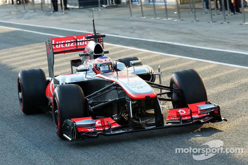Button took the wheel for the first track run of the new MP4-28