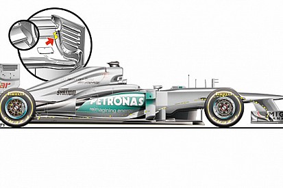 Ecco i passaggi di flusso dell'F-duct Mercedes