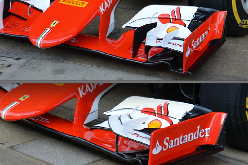 Ferrari: è nuovo l'alettone anteriore della SF15-T