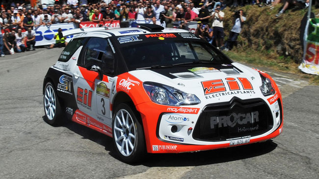La DS3 R5 di Michelini cresce al Rally del Casentino