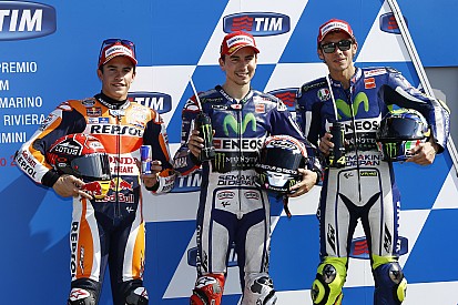 Lorenzo, Márquez y Rossi, desde la primera línea