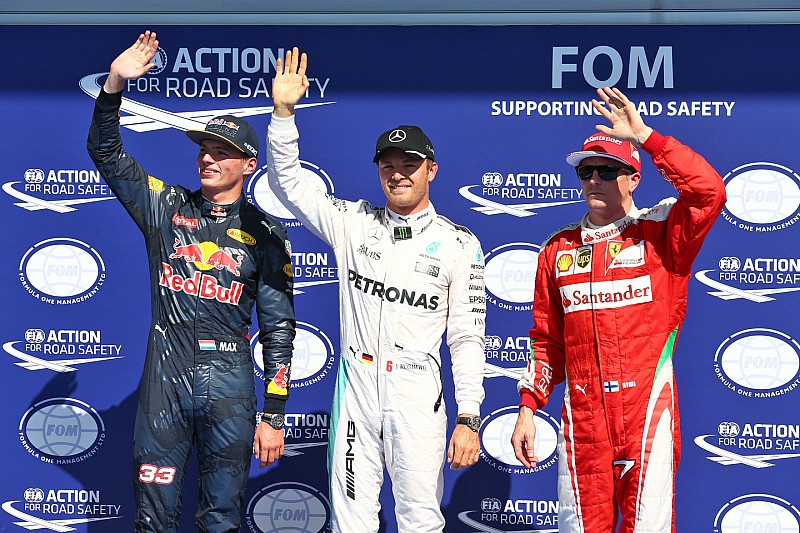 Verstappen pakt plek op eerste startrij in België, Rosberg op pole-position