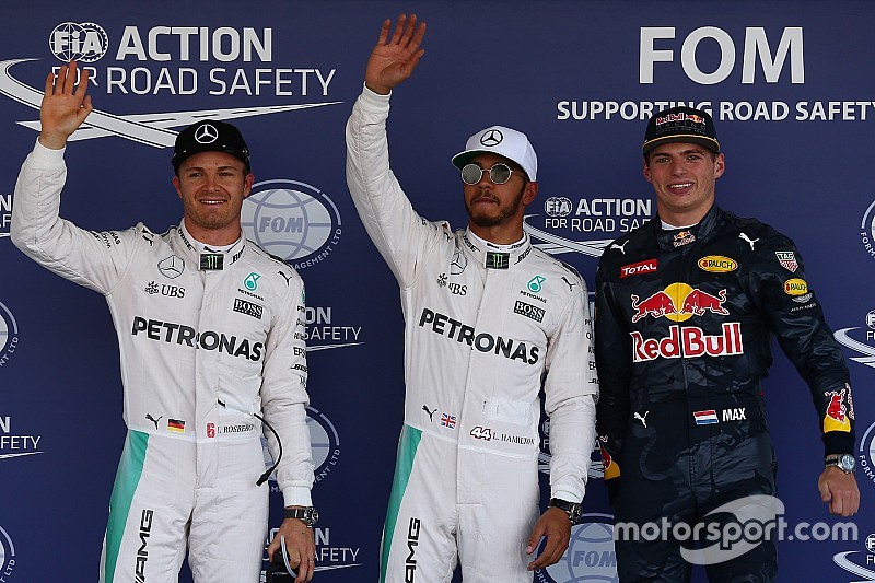 Hamilton en Rosberg op eerste startrij in Mexico, Verstappen derde