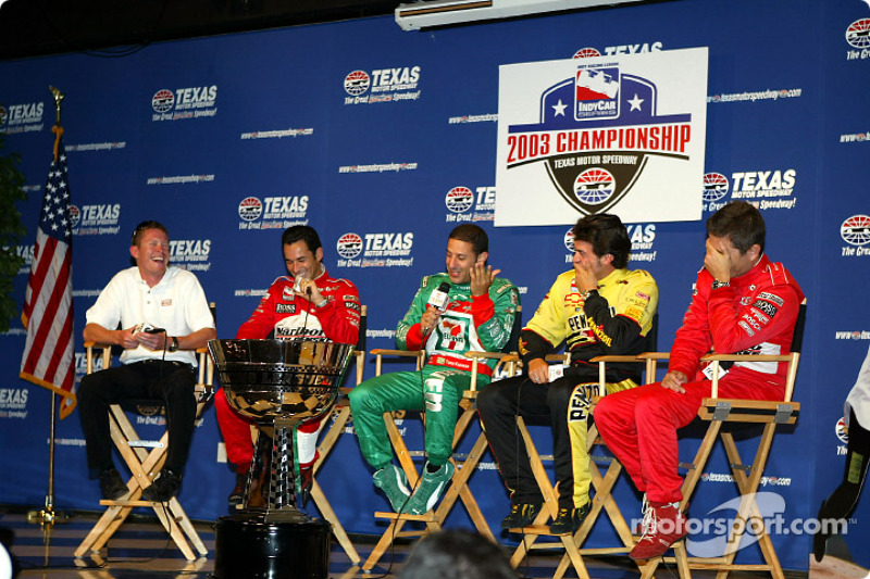 These guys have 12 Texas Motor Speedway wins between them (so far): Scott Dixon (3) , Helio Castroneves (4), Tony Kanaan (1), Sam Hornish Jr. (3) and Gil de Ferran (1).