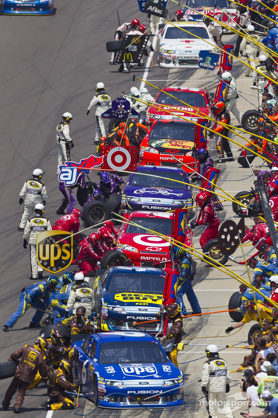 Pit stop action