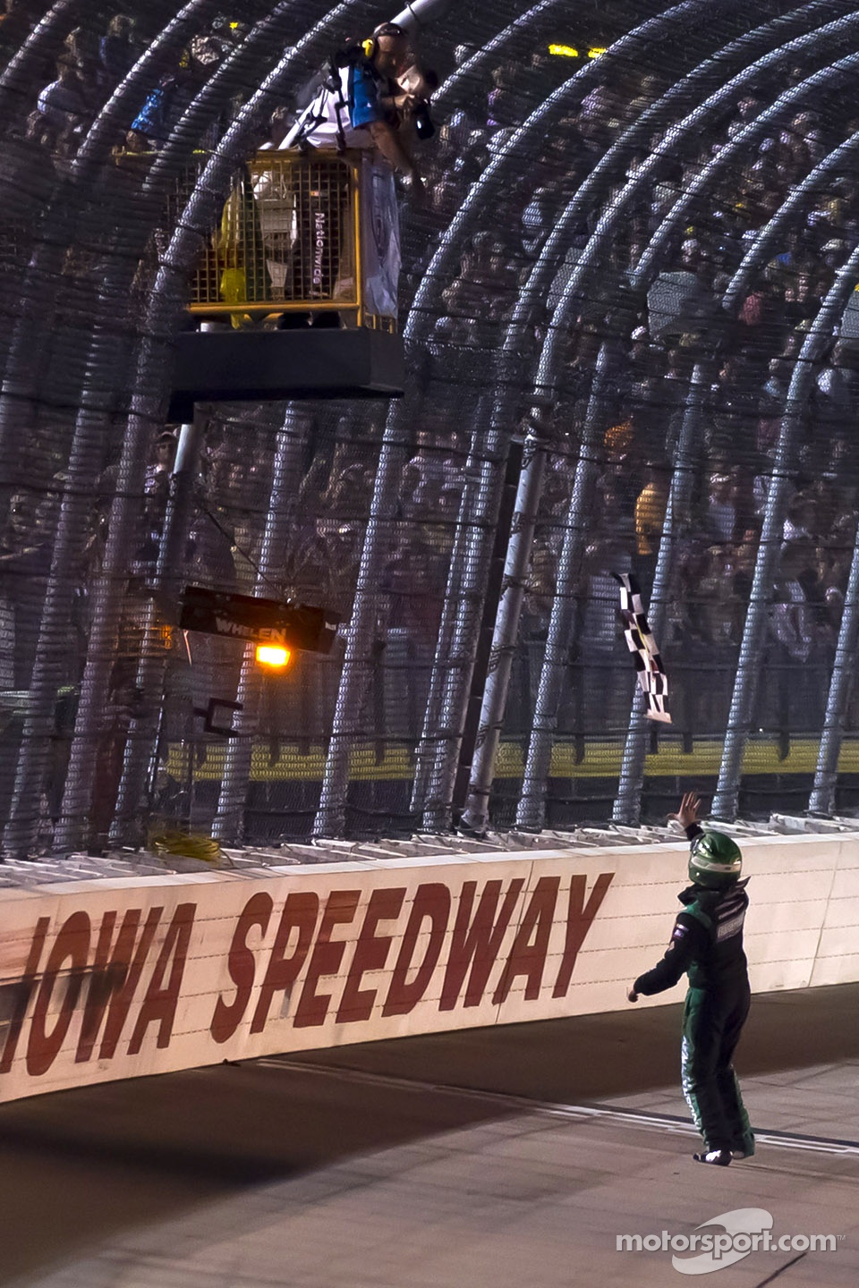 Race winner Ricky Stenhouse Jr. celebrates