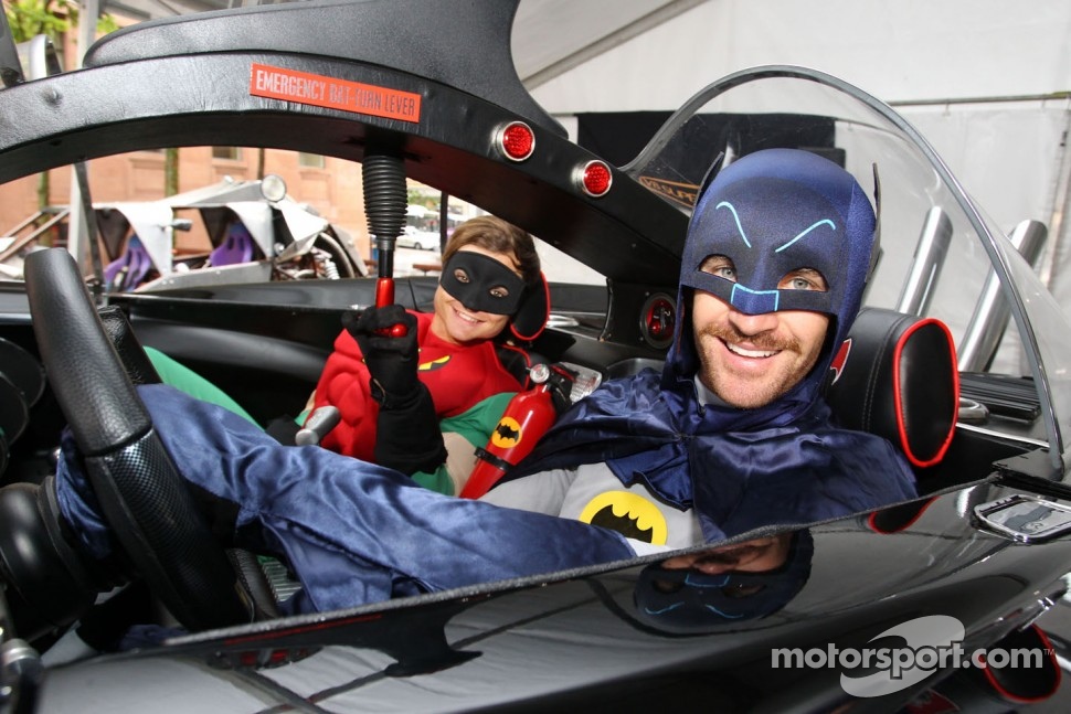 Will Davison and Tim Slade dress as Batman and Robin