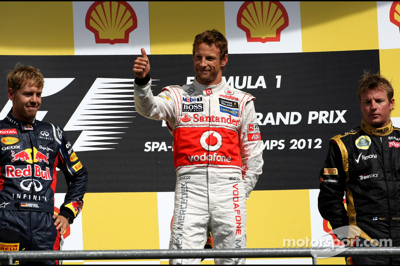 2012: 1. Jenson Button, 2. Sebastian Vettel, 3. Kimi Raikkonen