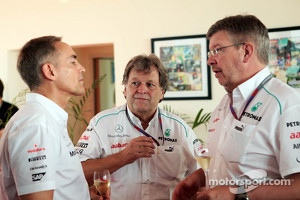 Martin Whitmarsh, McLaren Chief Executive Officer with Norbert Haug, Mercedes Sporting Director and Ross Brawn, Mercedes AMG F1 Team Principal