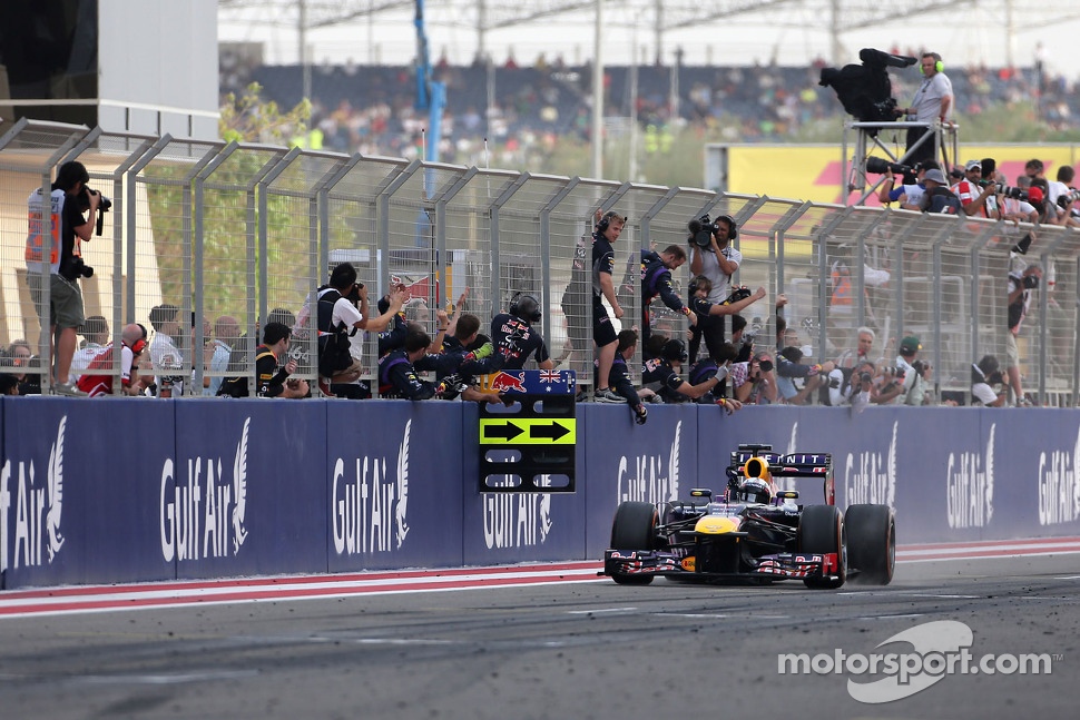 Sebastian Vettel, Red Bull Racing takes the win
