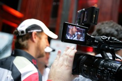 Lucky Strike PR day: TV crews film Jenson Button and Rubens Barrichello