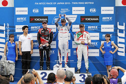 Podium: Jose Maria Lopez, Citroën C-Elysée WTCC, Citroën World Touring Car team, Norbert Michelisz,