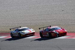 #8 Rossocorsa - Pellin Racing Ferrari 458: Dario Caso in lotta con #84 Octane 126 Ferrari 458: Bjorn