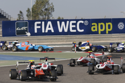 Luca Ghiotto, Trident leads Alfonso Celis Jr., ART Grand Prix and Esteban Ocon, ART Grand Prix