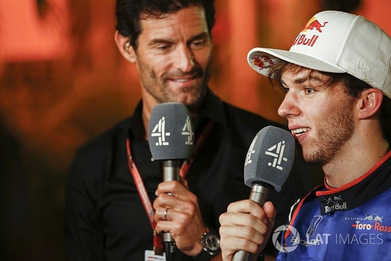 Mark Webber, Channel 4 F1 y Pierre Gasly, Toro Rosso