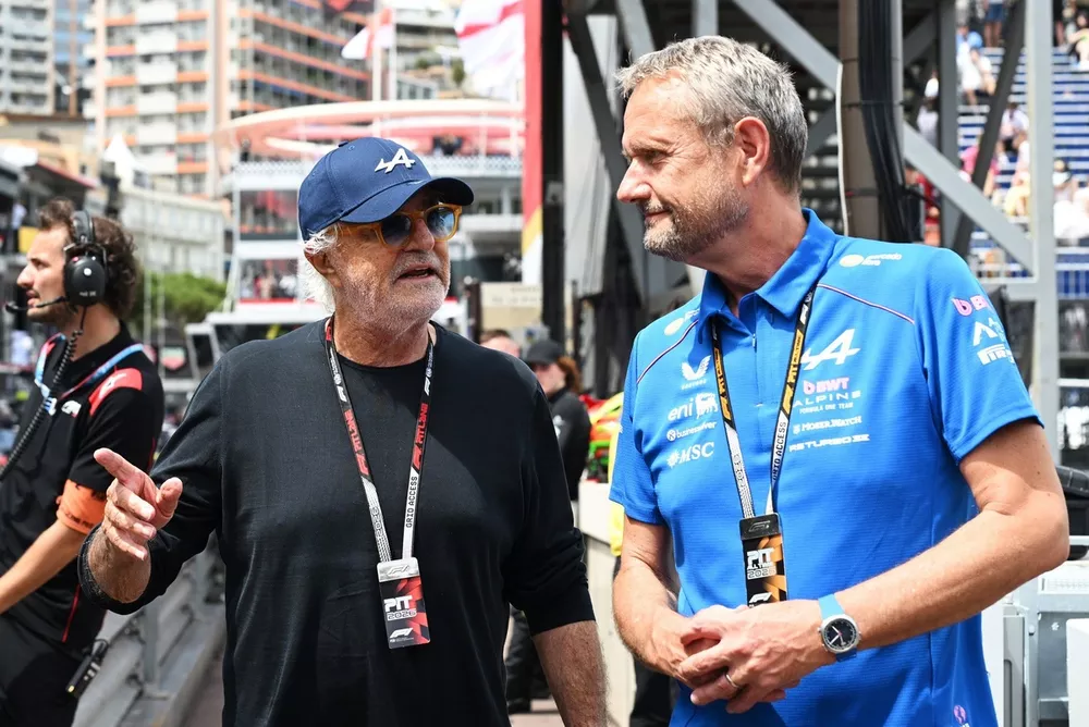 Flavio Briatore, conseiller ex&eacute;cutif Alpine F1, Steve Nielsen, directeur g&eacute;n&eacute;ral Alpine F1