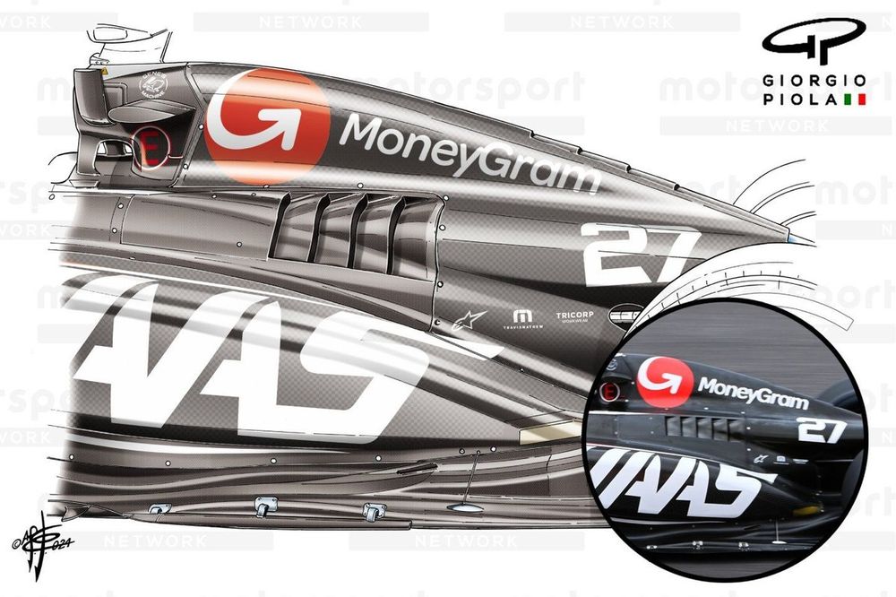 Cubierta motor del Haas VF-24