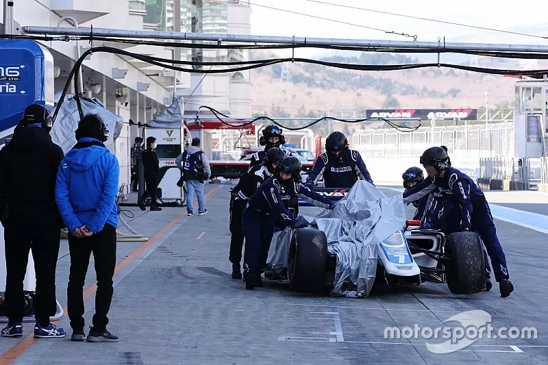 The crashed car of Kamui Kobayashi, carrozzeria Team KCMG
