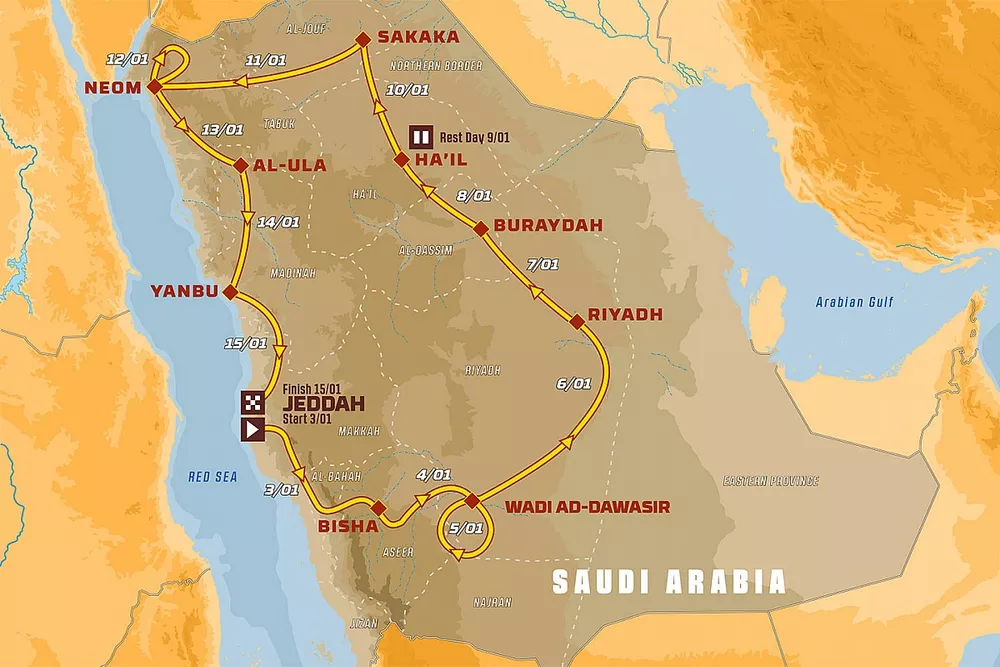 Il percorso della Dakar 2021
