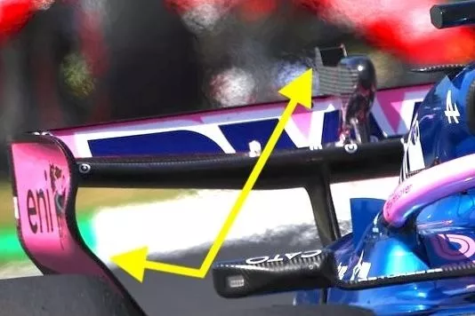 Detalle del aler&oacute;n trasero del Alpine A526