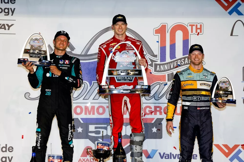 Marcus Ericsson, Andretti Global, Josef Newgarden, Team Penske, Christian Rasmussen, Ed Carpenter Racing