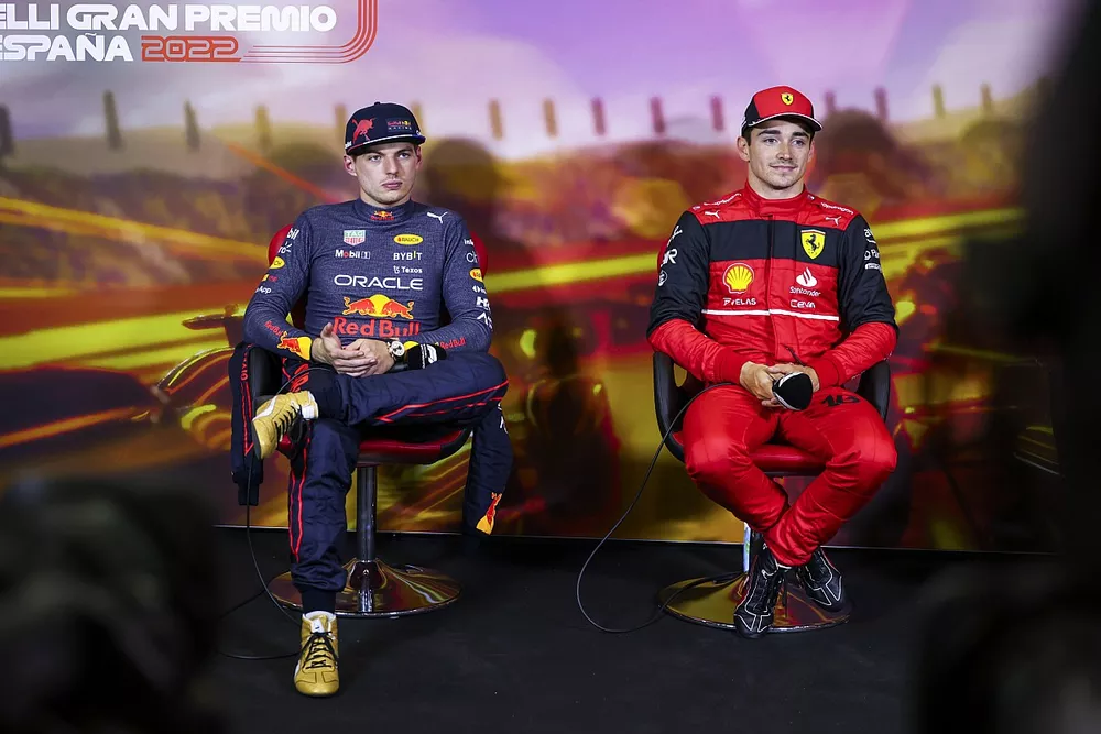 Max Verstappen, Red Bull Racing, pole man Charles Leclerc, Ferrari