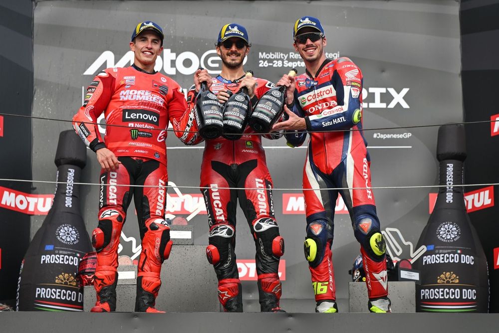 Francesco Bagnaia, Ducati Team, Marc M&aacute;rquez, Ducati Team, Joan Mir, Honda HRC