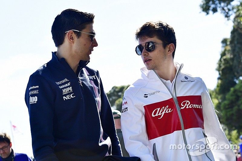 Esteban Ocon, Force India F1 y Charles Leclerc, Sauber