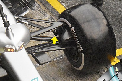 Tecnica Mercedes: Bottas ha provato di nuovo il bracket sul puntone anteriore