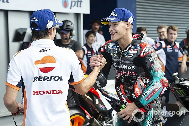 Le poleman Fabio Quartararo, Petronas Yamaha SRT, troisième place pour Marc Marquez, Repsol Honda Team