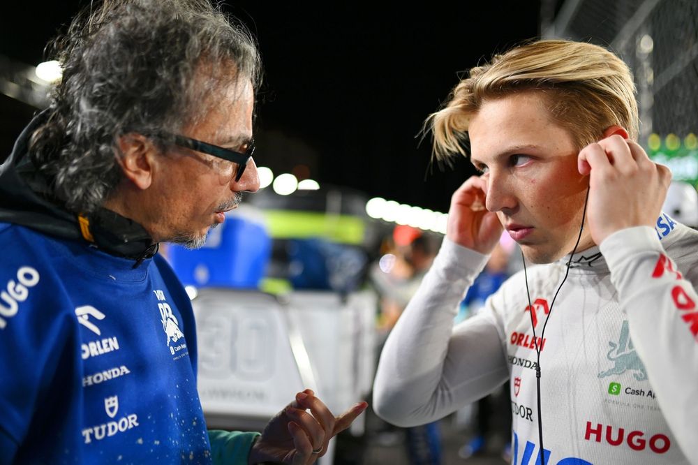 Laurent Mekies, director de RB F1 Team, Liam Lawson, RB F1 Team