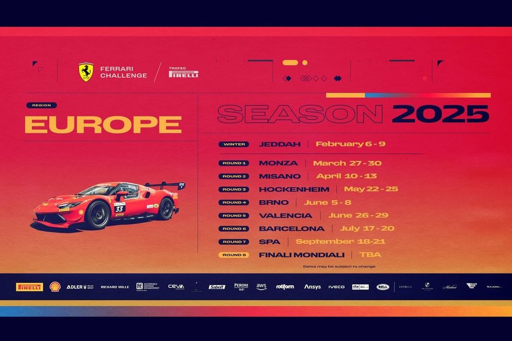 Ferrari Challenge Ecco il calendario Europe 2025 con 8 eventi