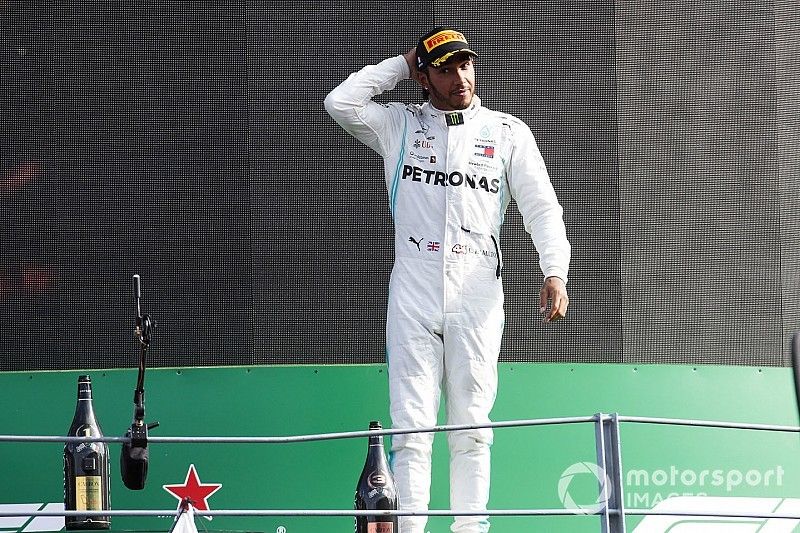 Lewis Hamilton, Mercedes AMG F1, 3rd position, on the podium