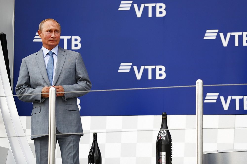 Vladimir Putin, presidente de Rusia, en el podio