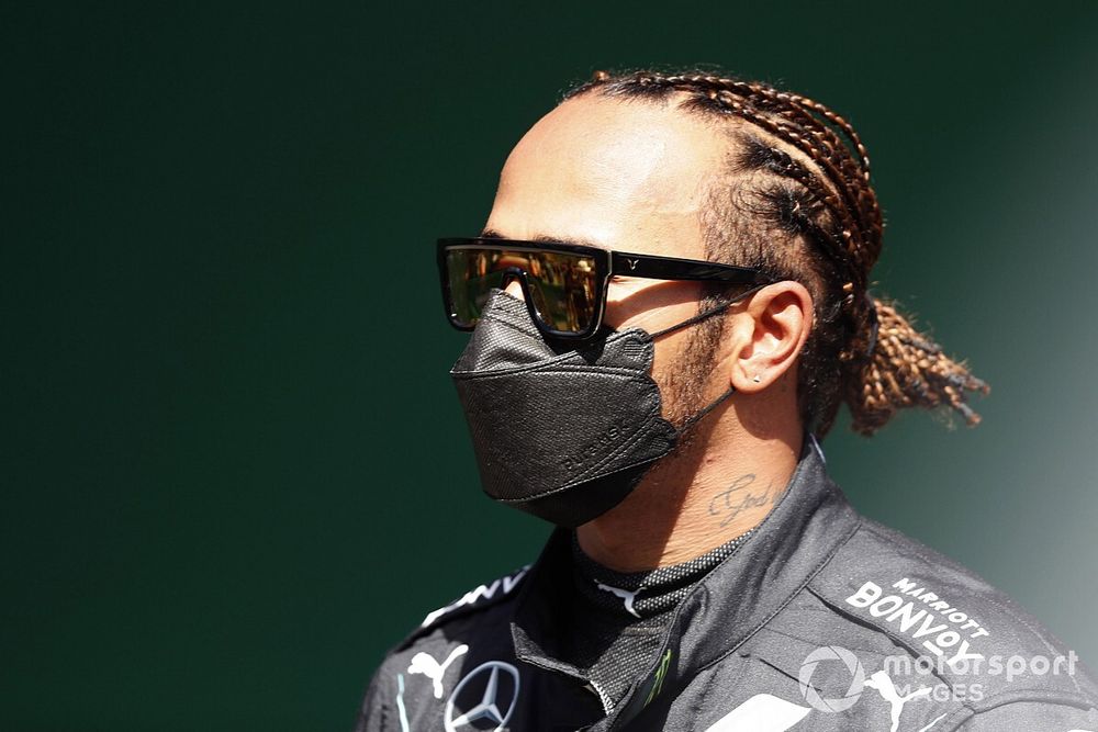 Lewis Hamilton, Mercedes, in Parc Ferme after Qualifying