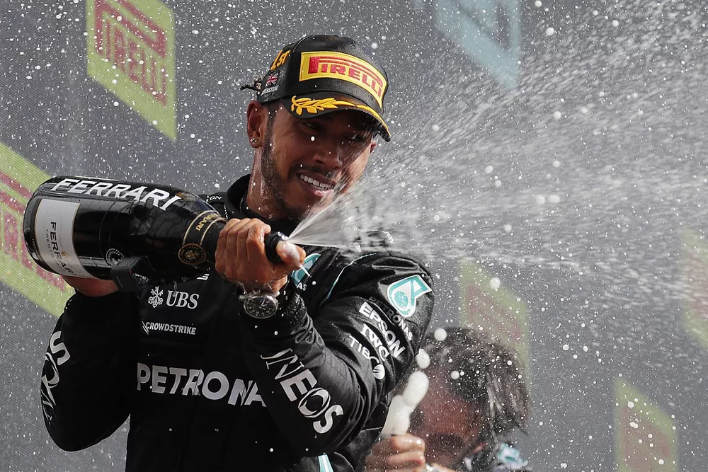 Race winner Lewis Hamilton, Mercedes