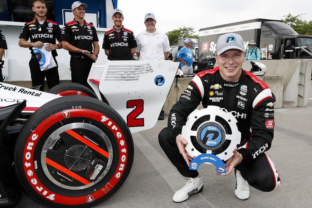 Ganador de la pole Josef Newgarden, Team Penske Chevrolet