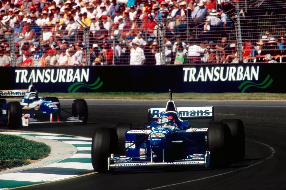 Jacques Villeneuve,  Williams FW18 Renault en Damon Hill, Williams FW18 Renault