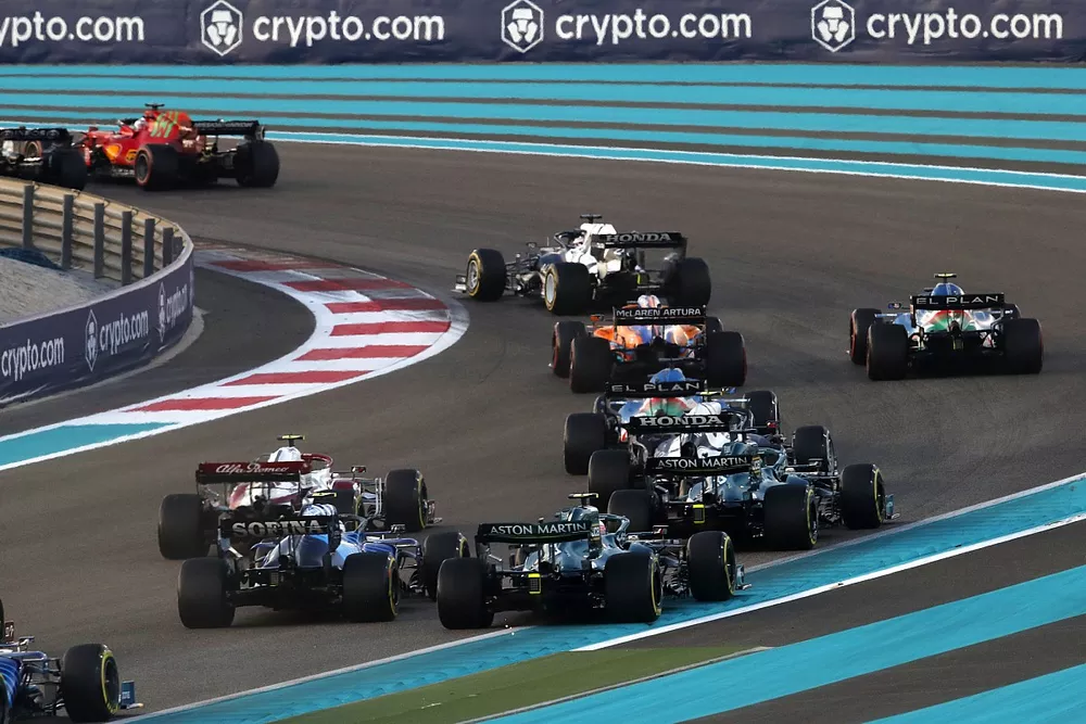 Charles Leclerc, Ferrari SF21, Yuki Tsunoda, AlphaTauri AT02, Daniel Ricciardo, McLaren MCL35M, Esteban Ocon, Alpine A521, Fernando Alonso, Alpine A521