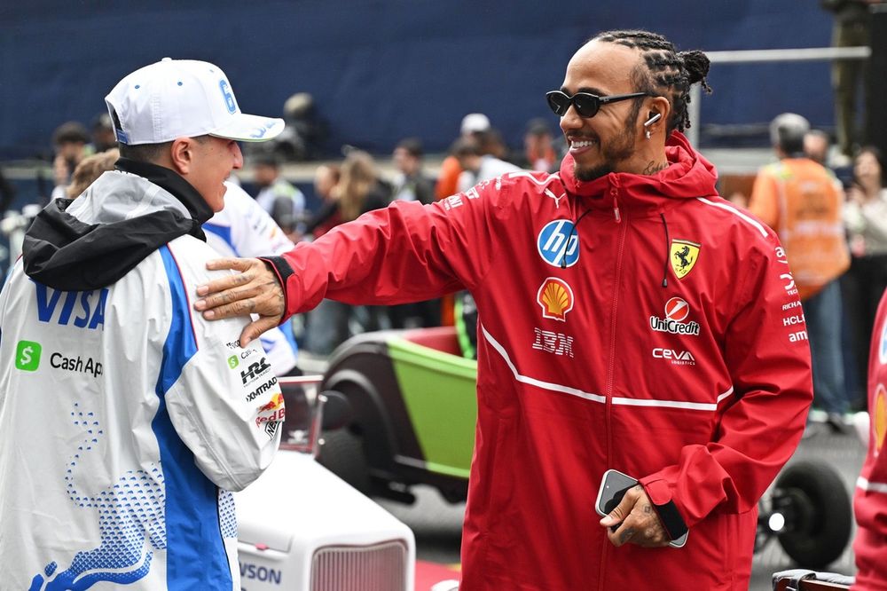 Lewis Hamilton, Ferrari, Isack Hadjar, Racing Bulls Team