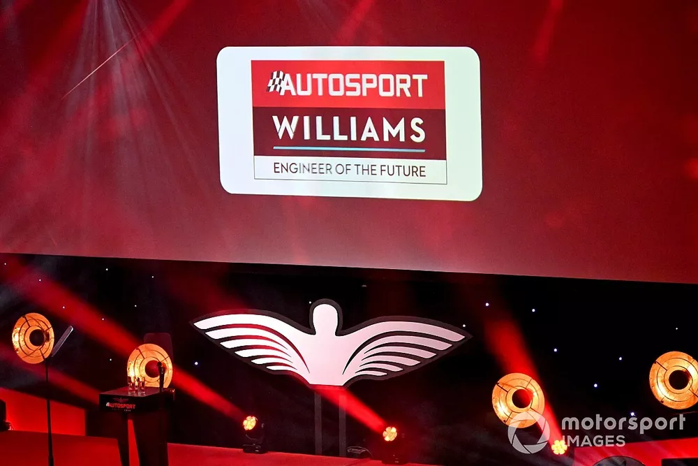 Autosport Williams Engineer of the Future signage on the stage screen