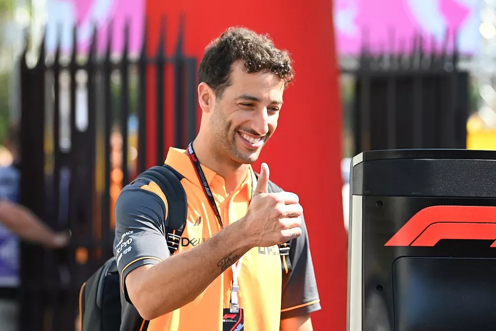Daniel Ricciardo, McLaren, arrives into the paddock